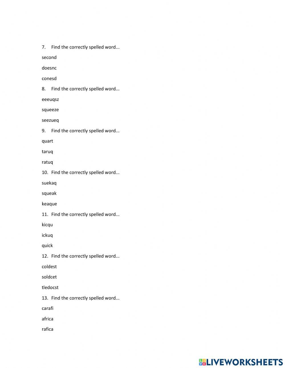 A Tree Is Growing Spelling Test