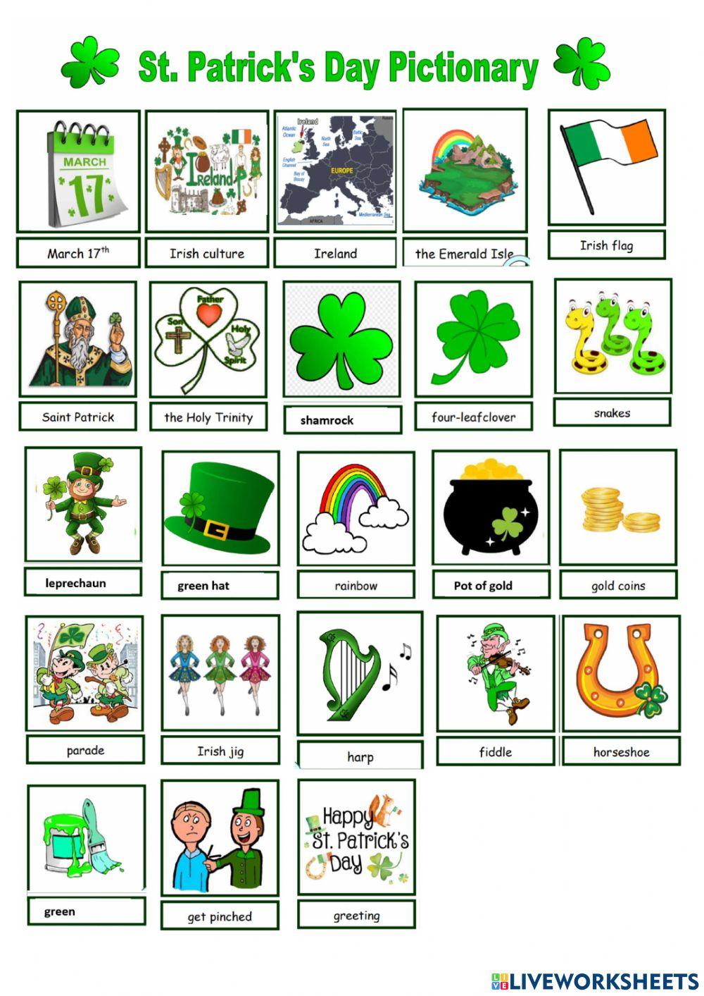 St. Patrick's day pictionary
