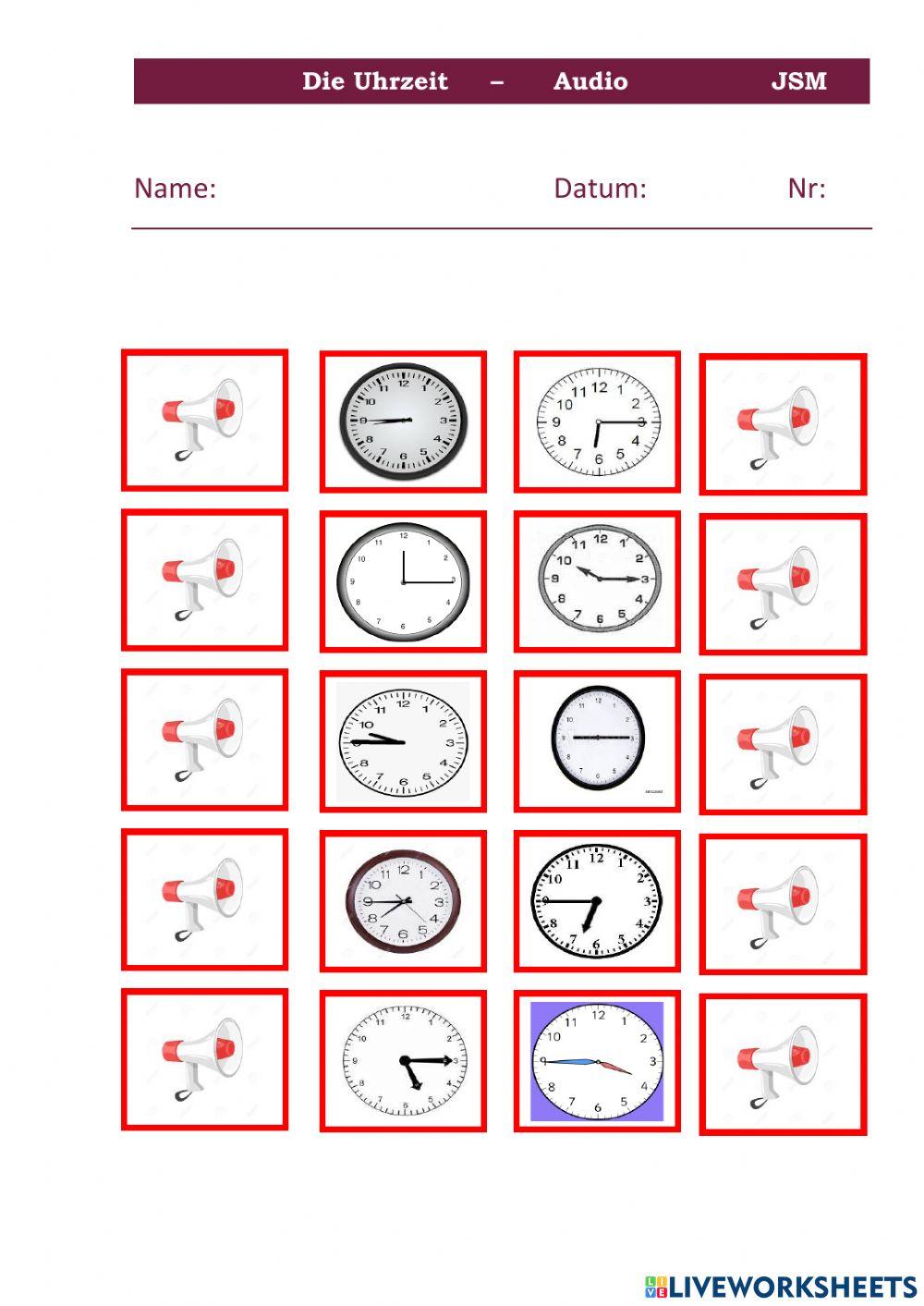 Die Uhrzeit - Audio (los cuartos)