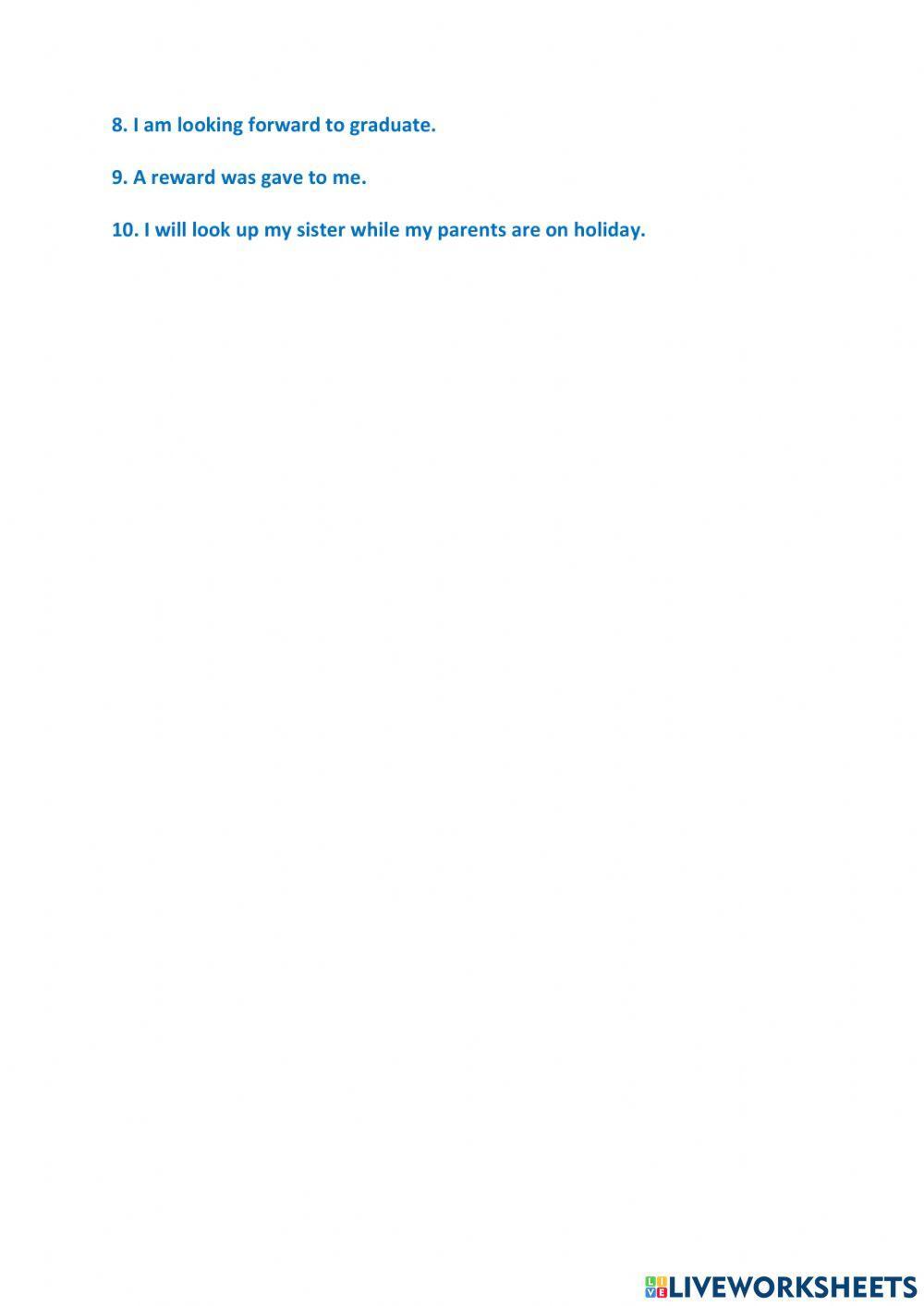 FCE Phrasal Verbs practice