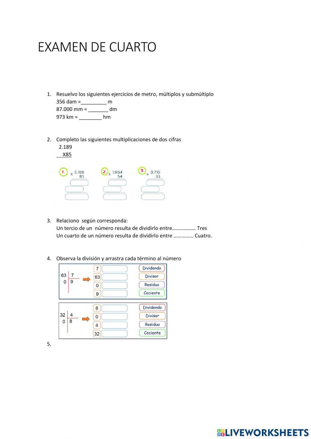 Evaluacion de matematica