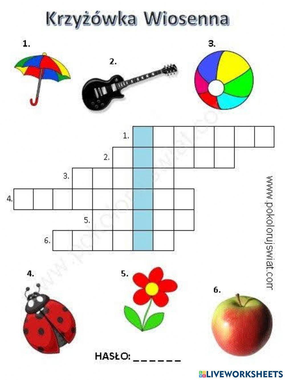 Krzyżówka z hasłem -PIKNIK-