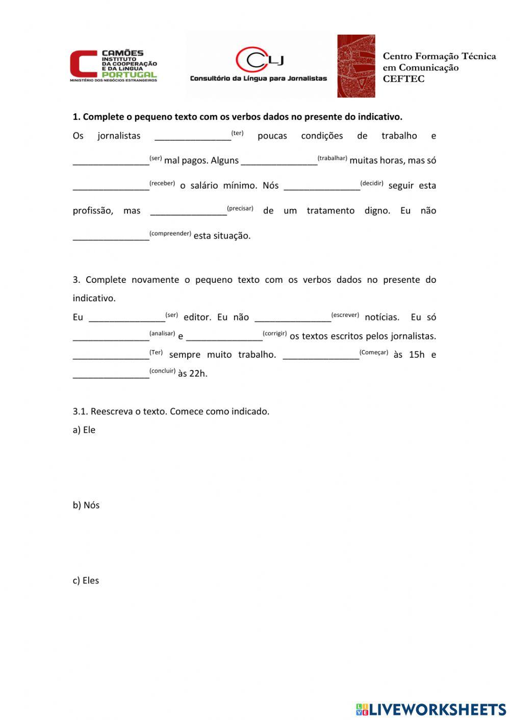 Presente do Indicativo