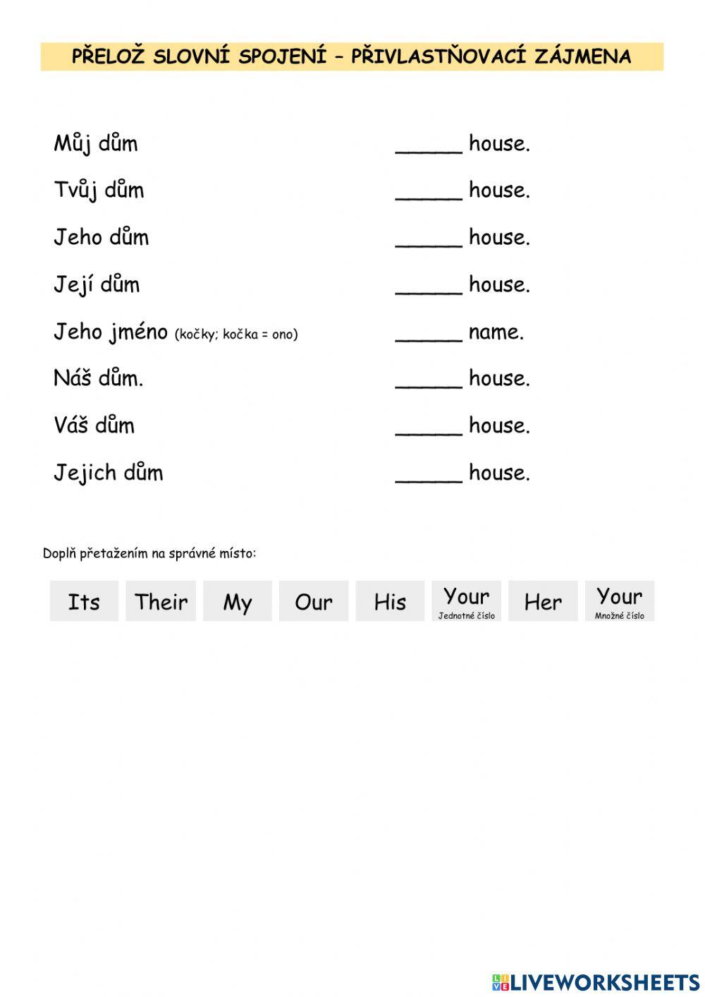 EN - possesive adjectives