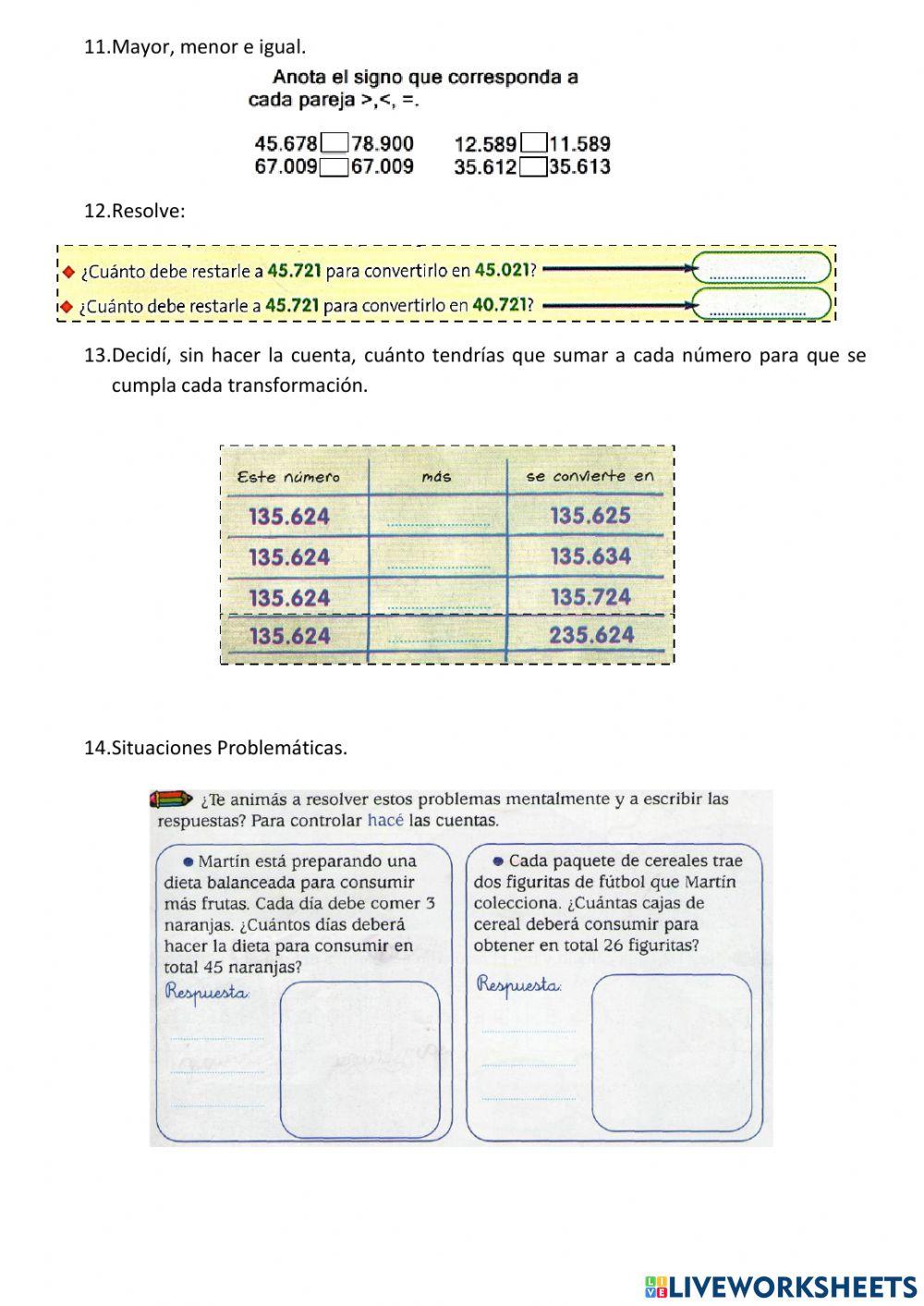 Numeración hasta el 100.000