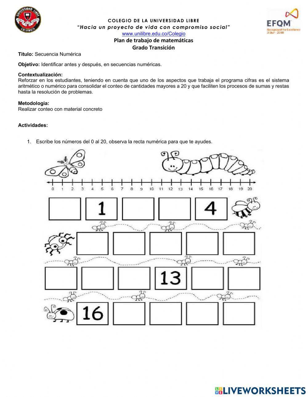 Secuencias hasta el número 20