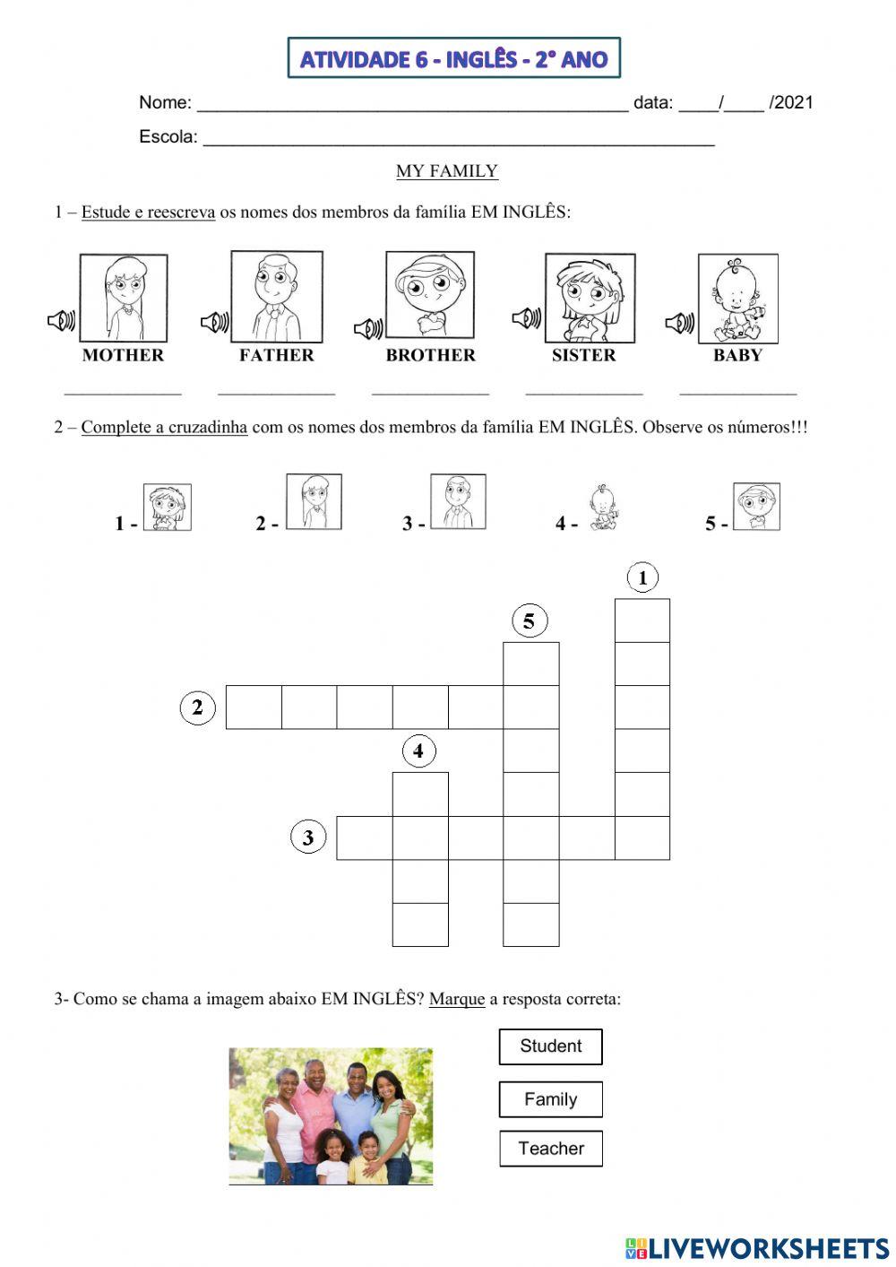 2° ano - INGLÊS - SEMANA 6