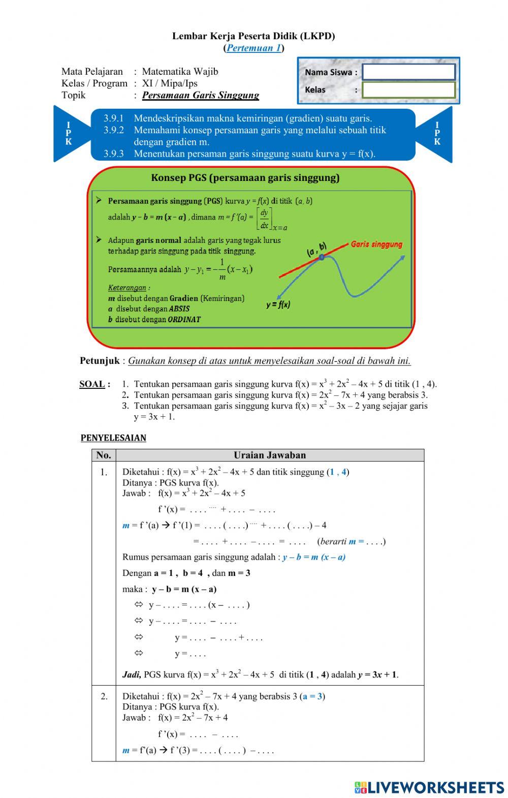LKPD Penerapan Turunan