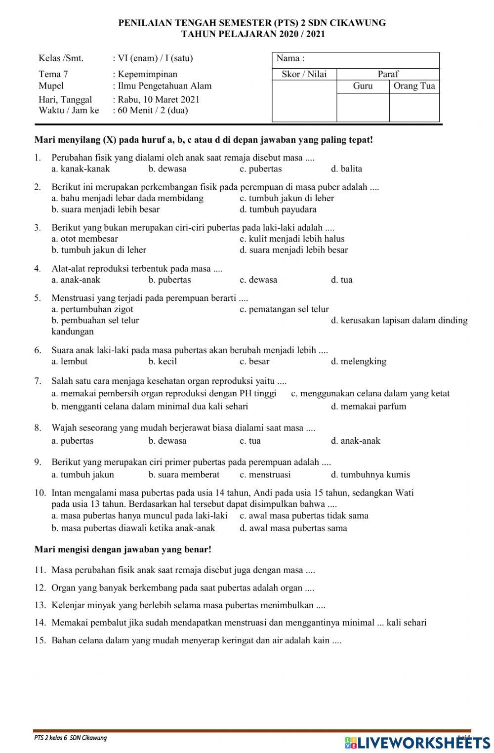 PTS IPA Tema 7 Kls 6