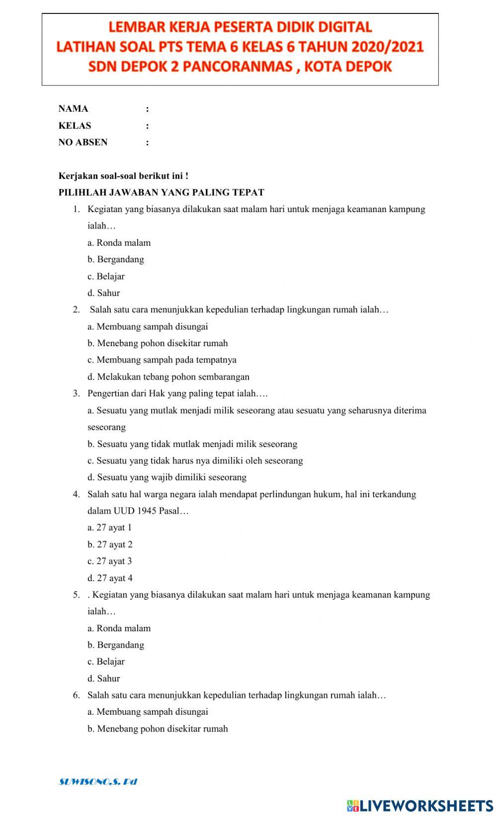 Suwisono sdn depok 2