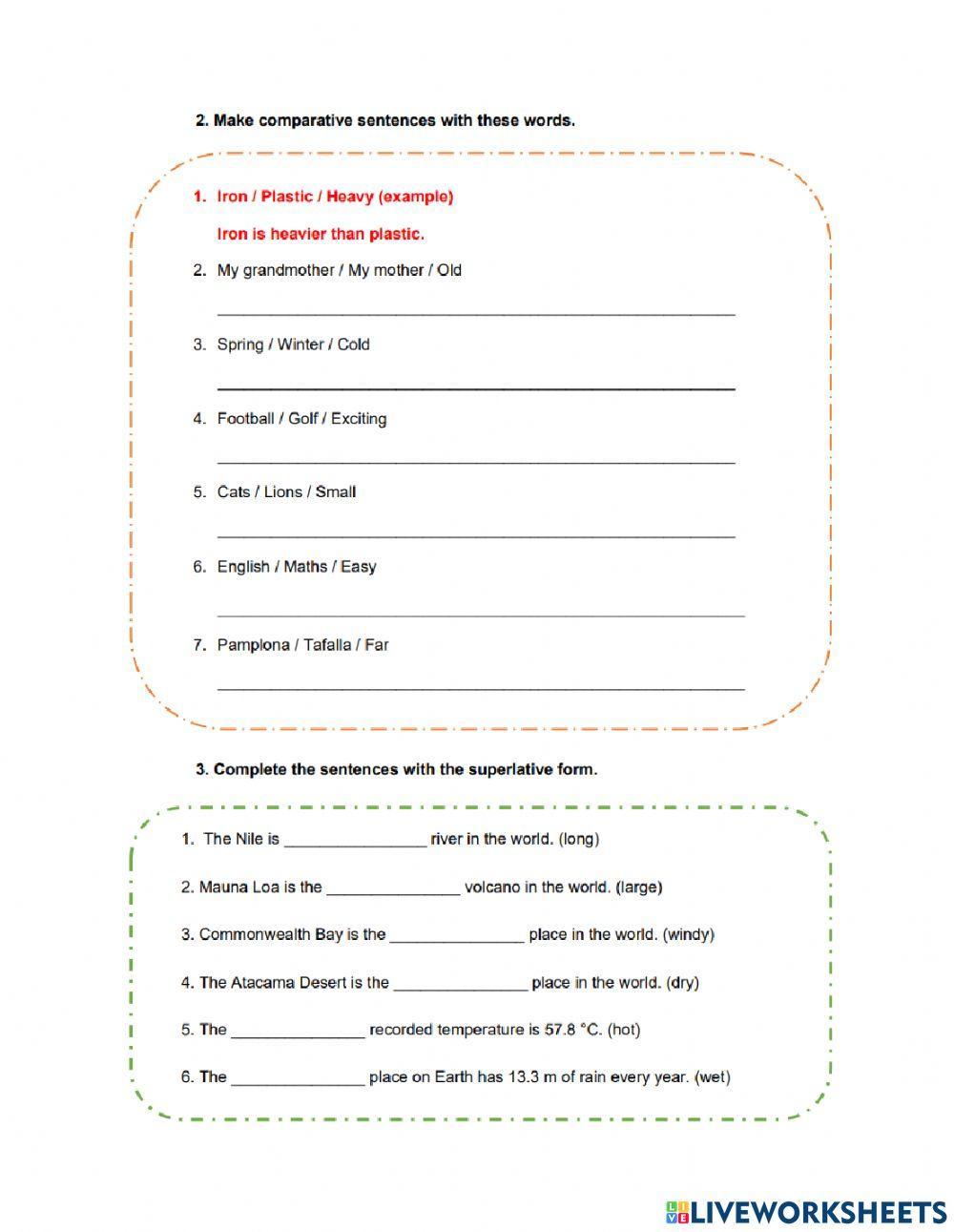 Comparatives and superlatives