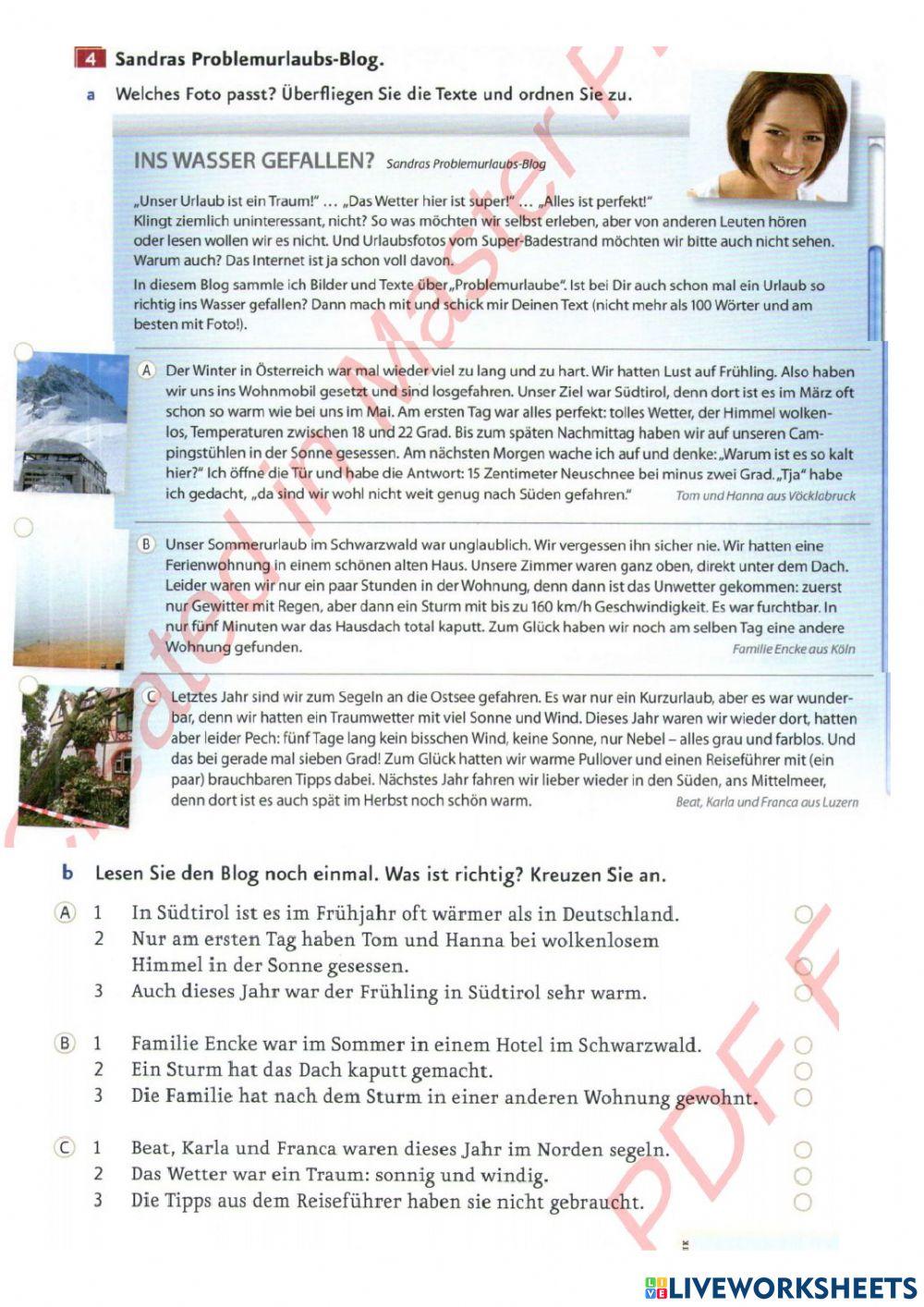 Leseverstehen Wetter