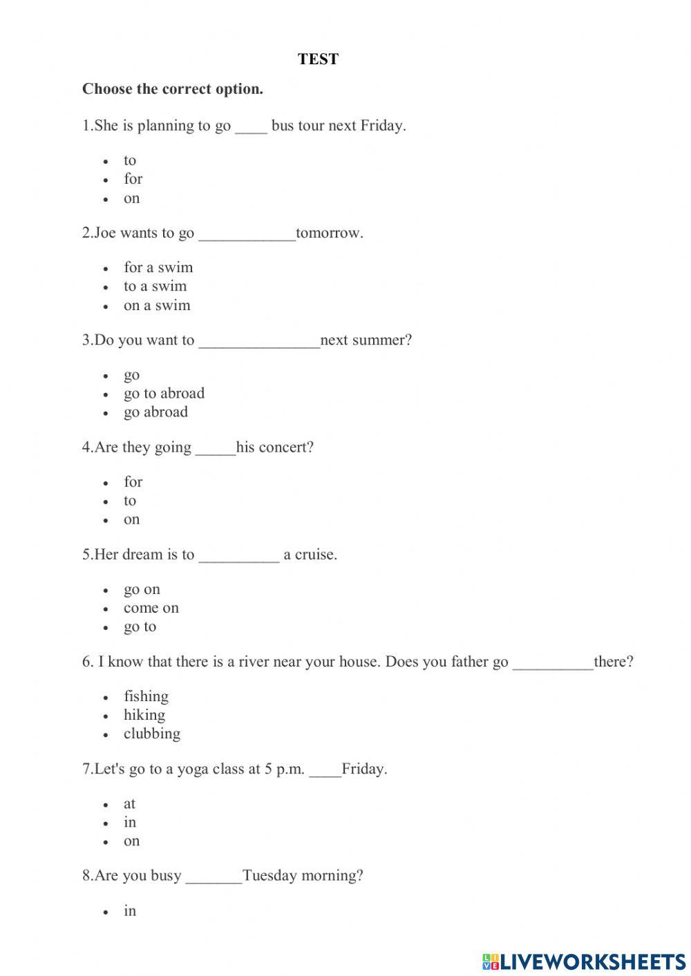 Notes Pre-Intermediate (Test 2)