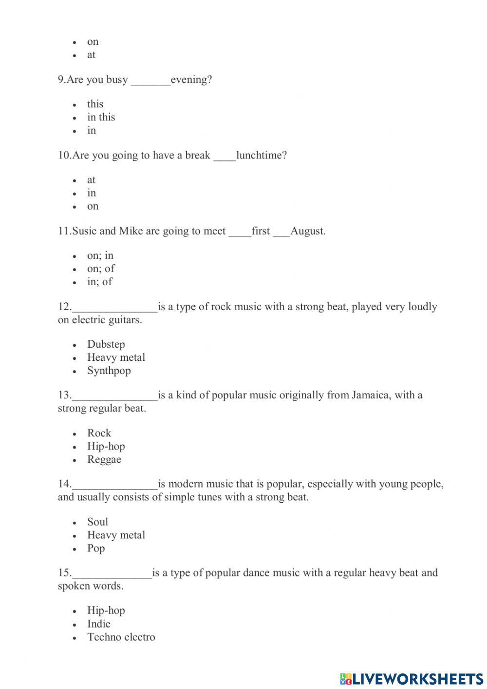 Notes Pre-Intermediate (Test 2)