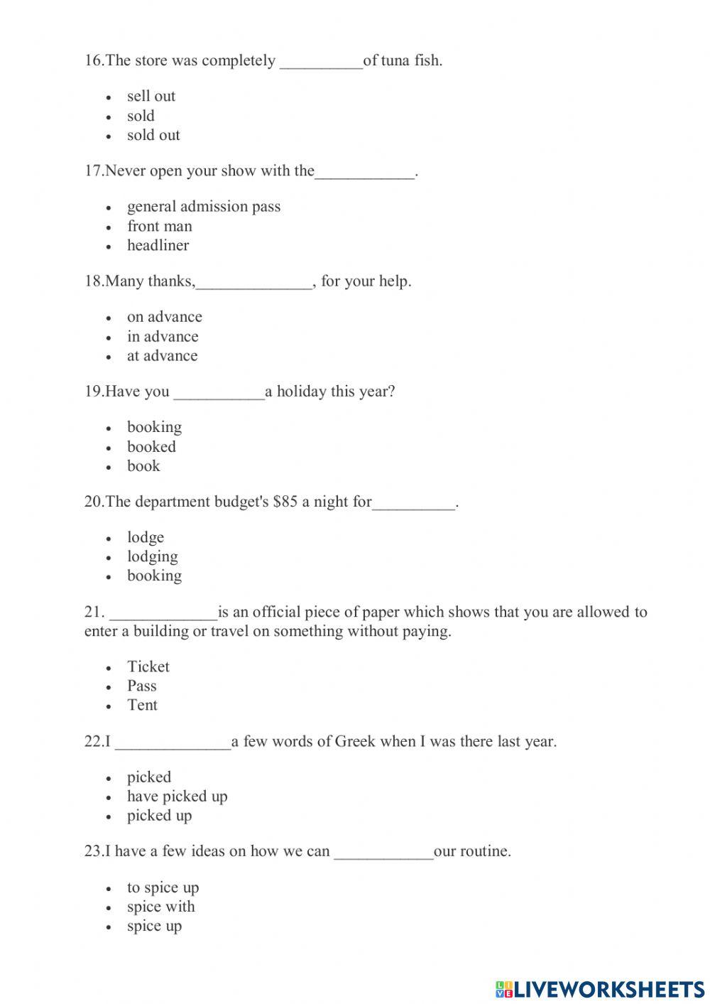 Notes Pre-Intermediate (Test 2)