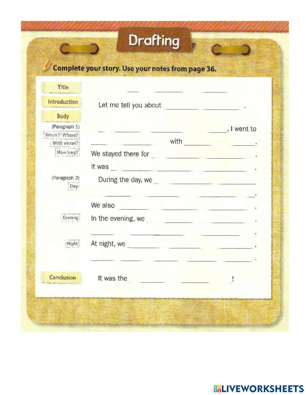 Writing : Summer Vacation