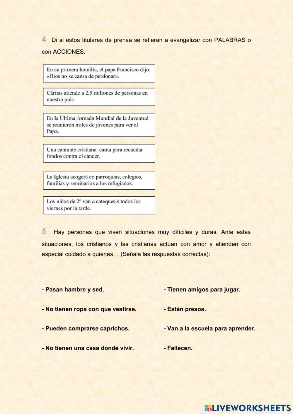 Evaluación Unidad 5 6º Primaria