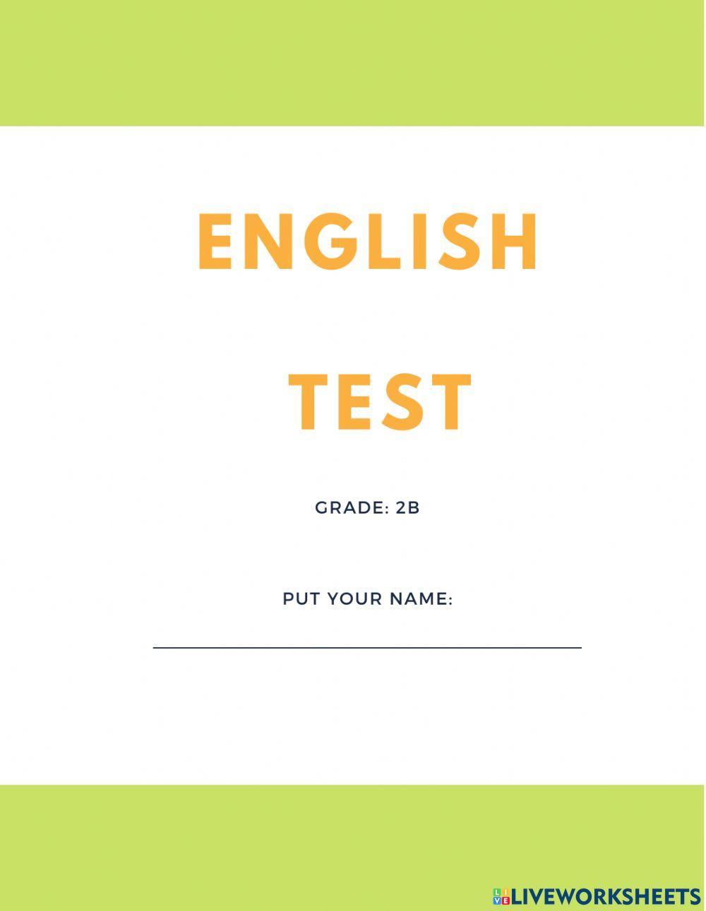 2b TEST worksheet | Live Worksheets