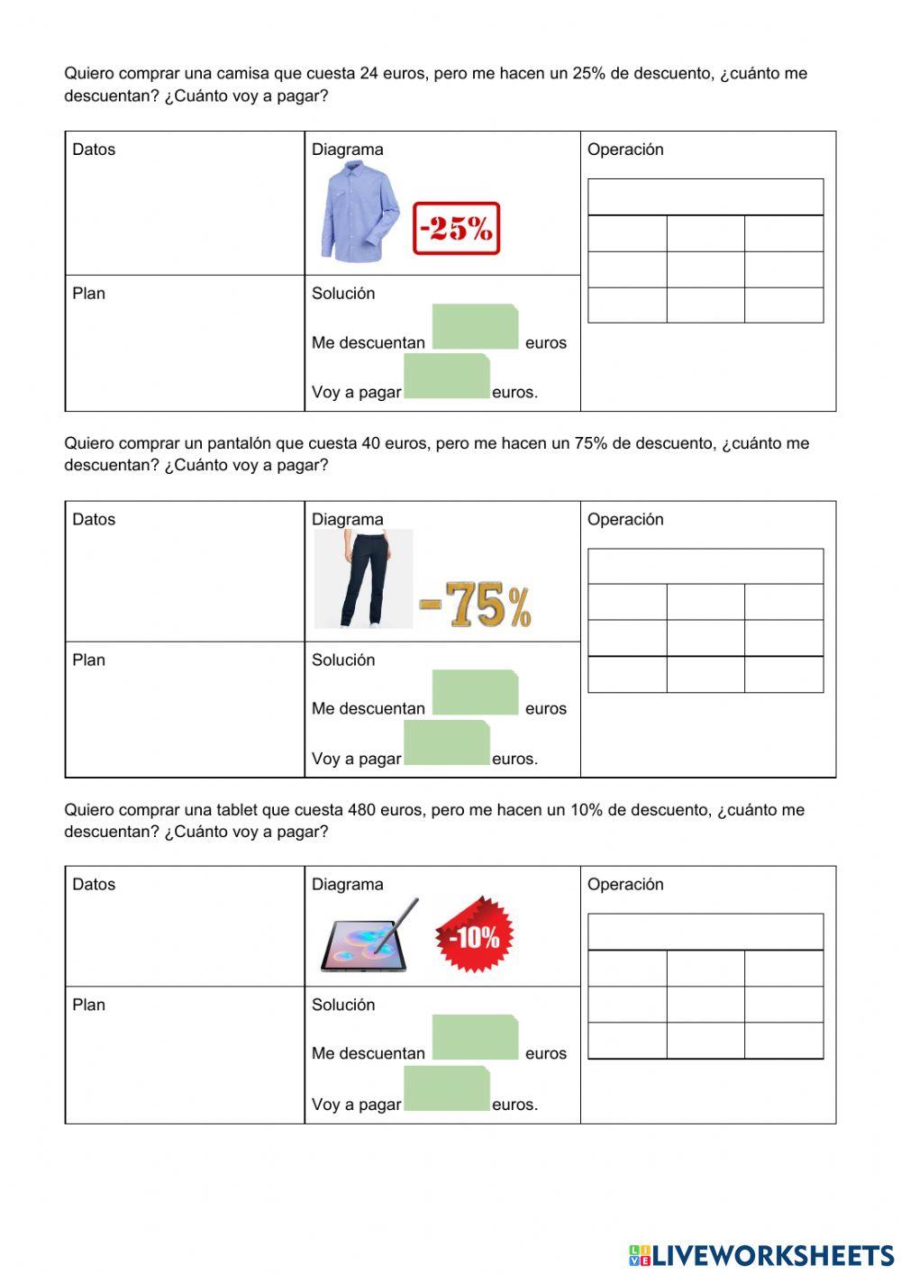 Control de porcentajes 3º