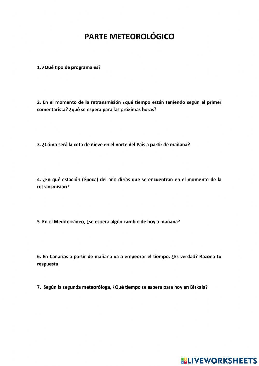 Parte meteorológico