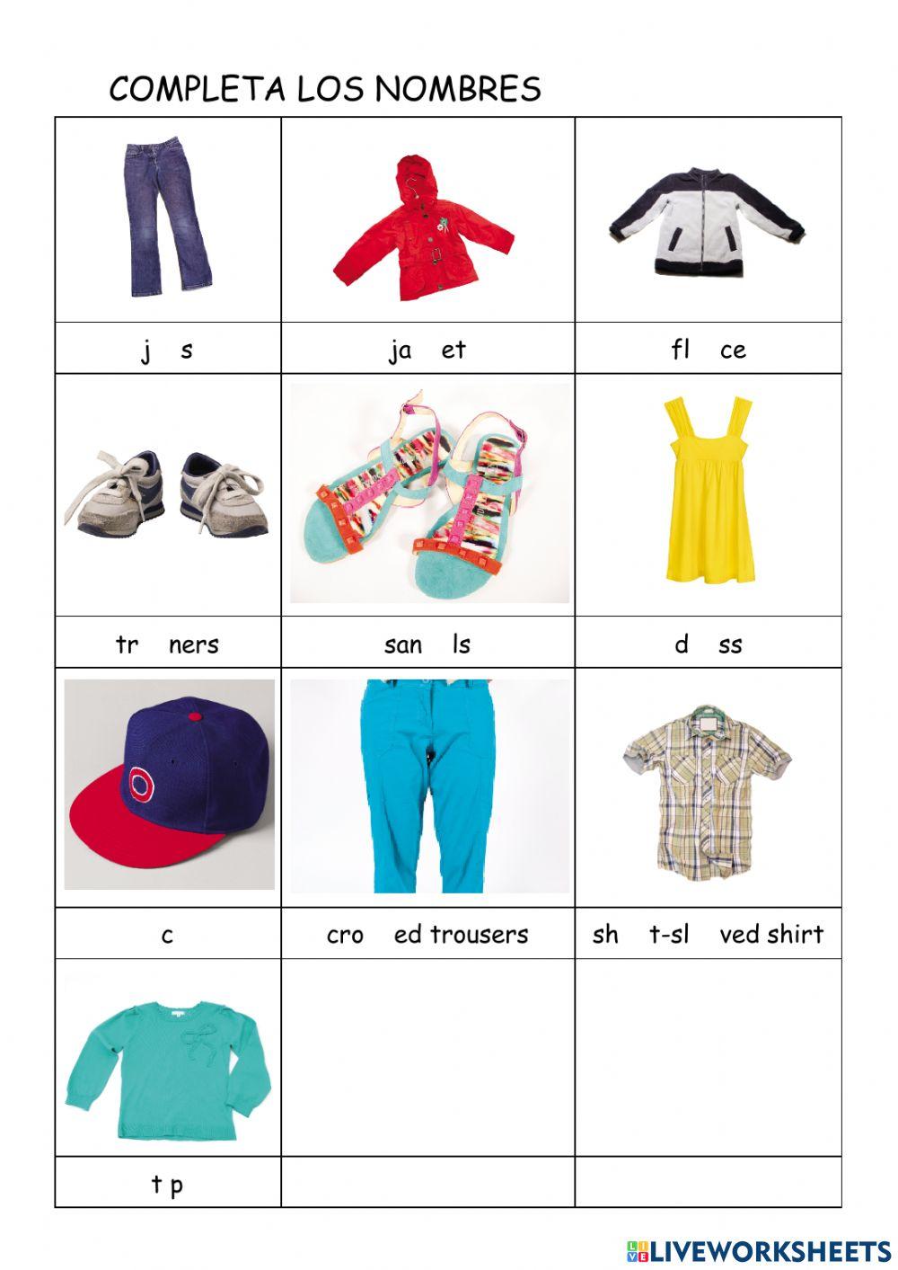 Vocabulario ropa