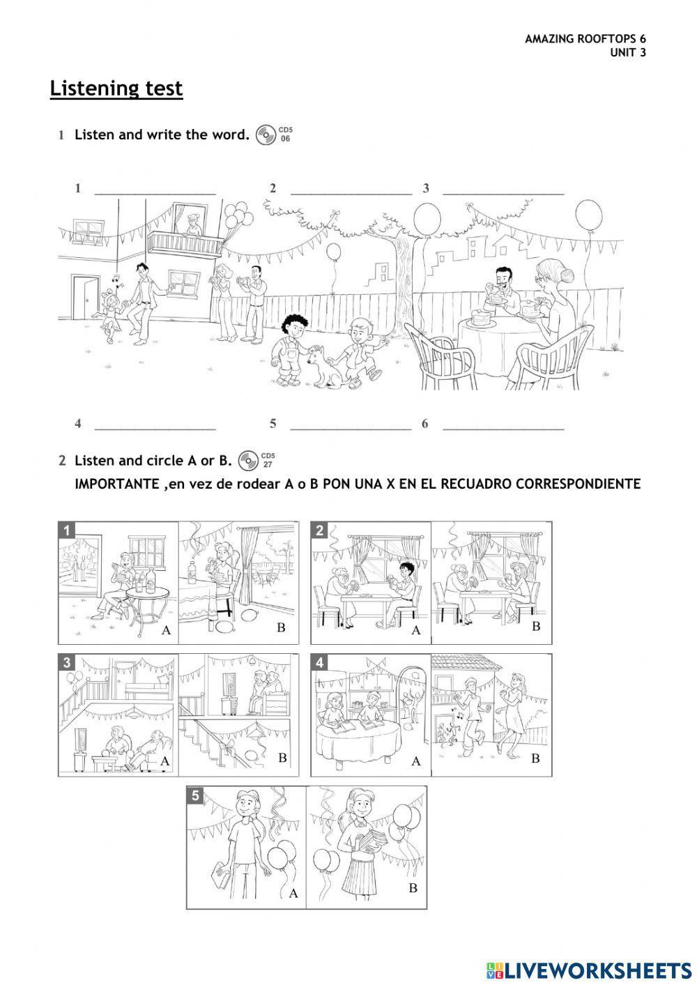 Listening test unit 3