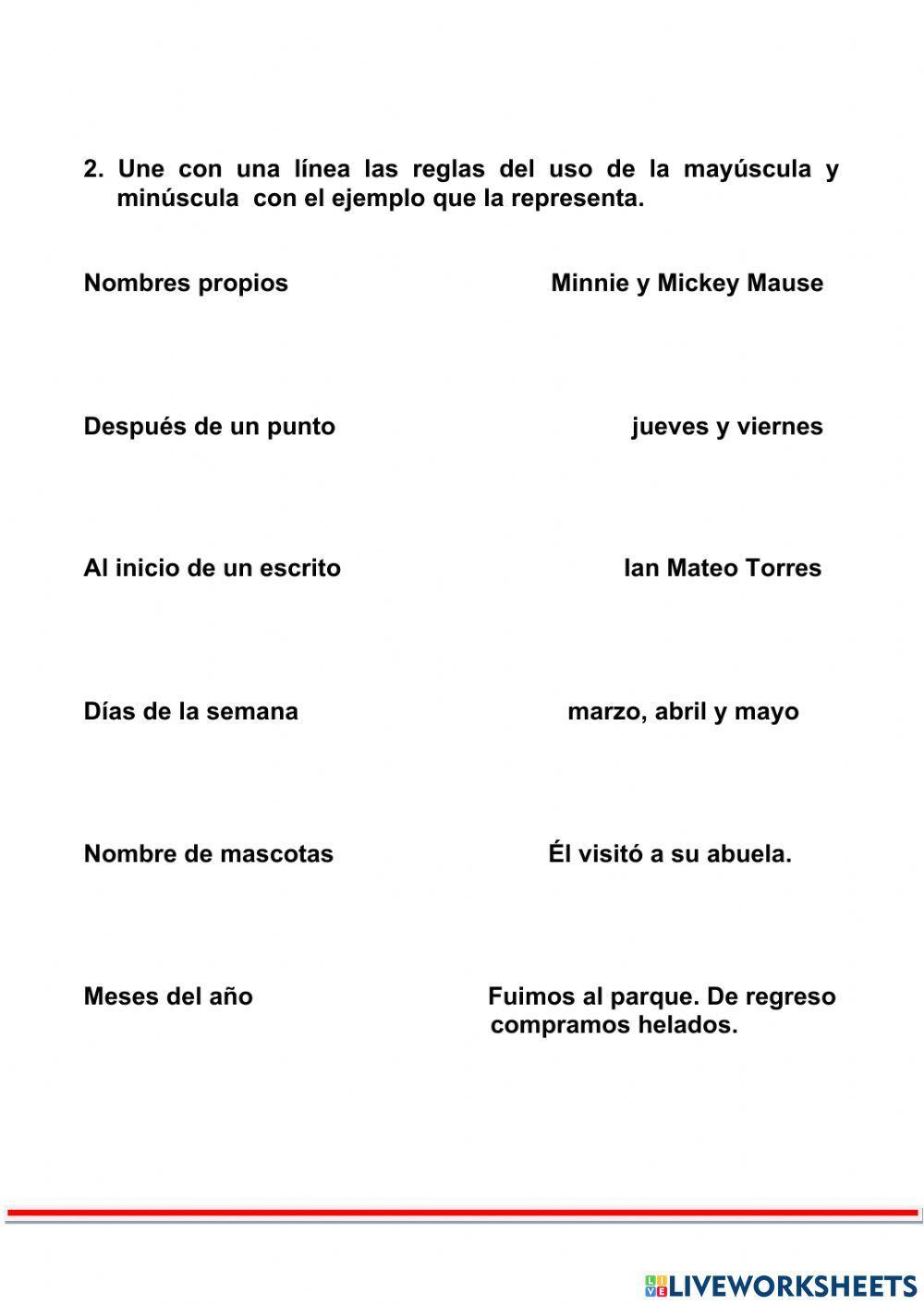 Uso de la mayúsculas