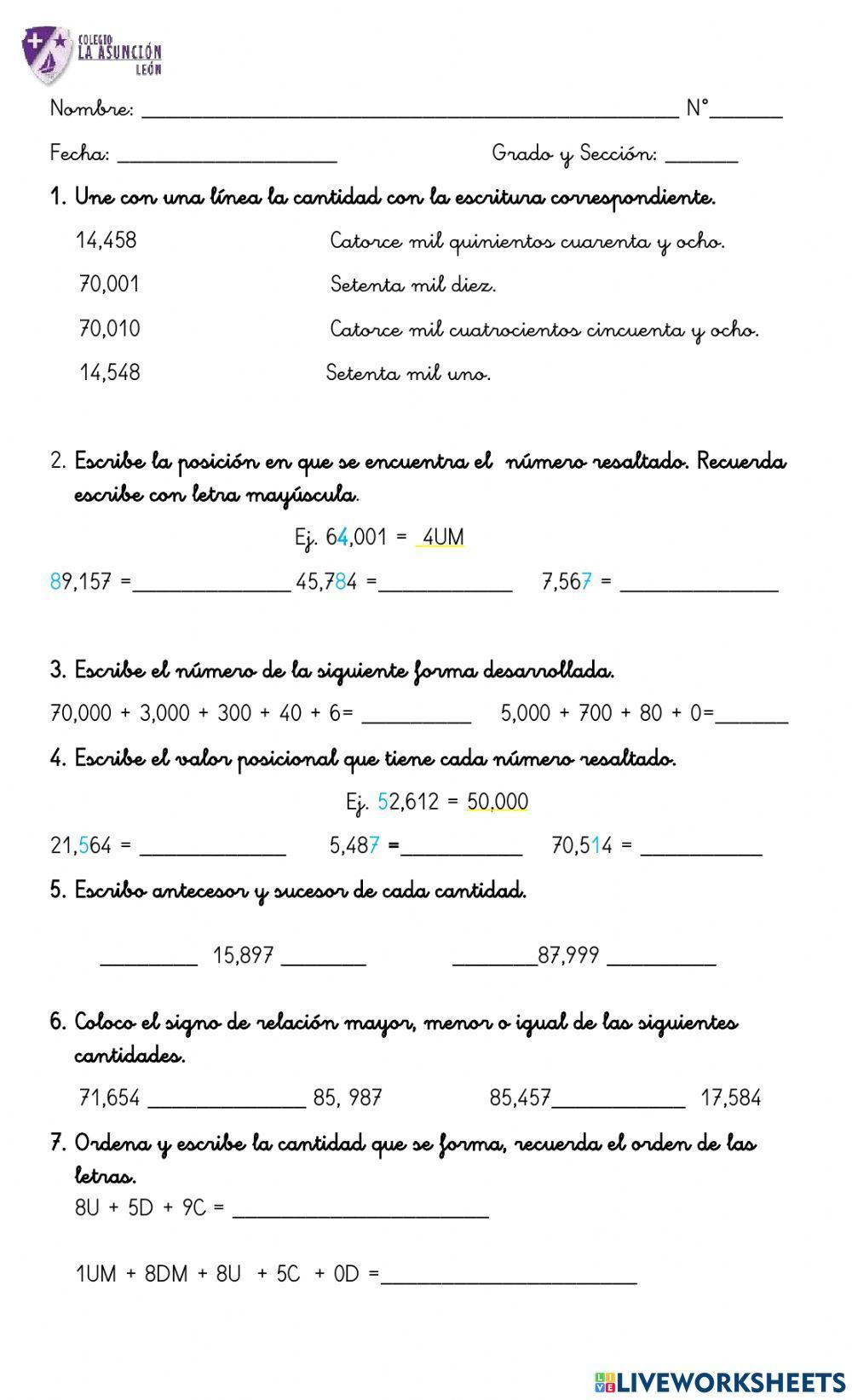 Números naturales mayor que 10,000