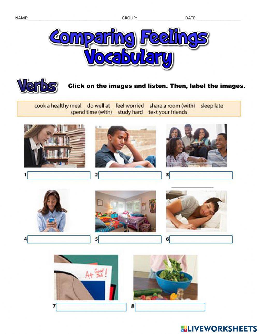 Vocabulary teenagers activities