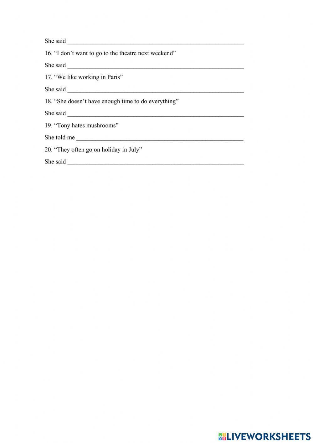 Reported speech with present tense