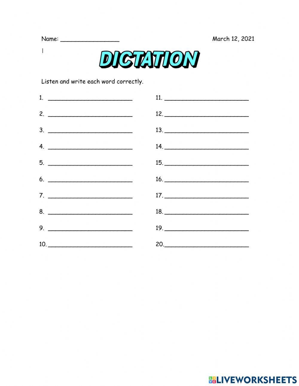 Dictation 3rd 03-12