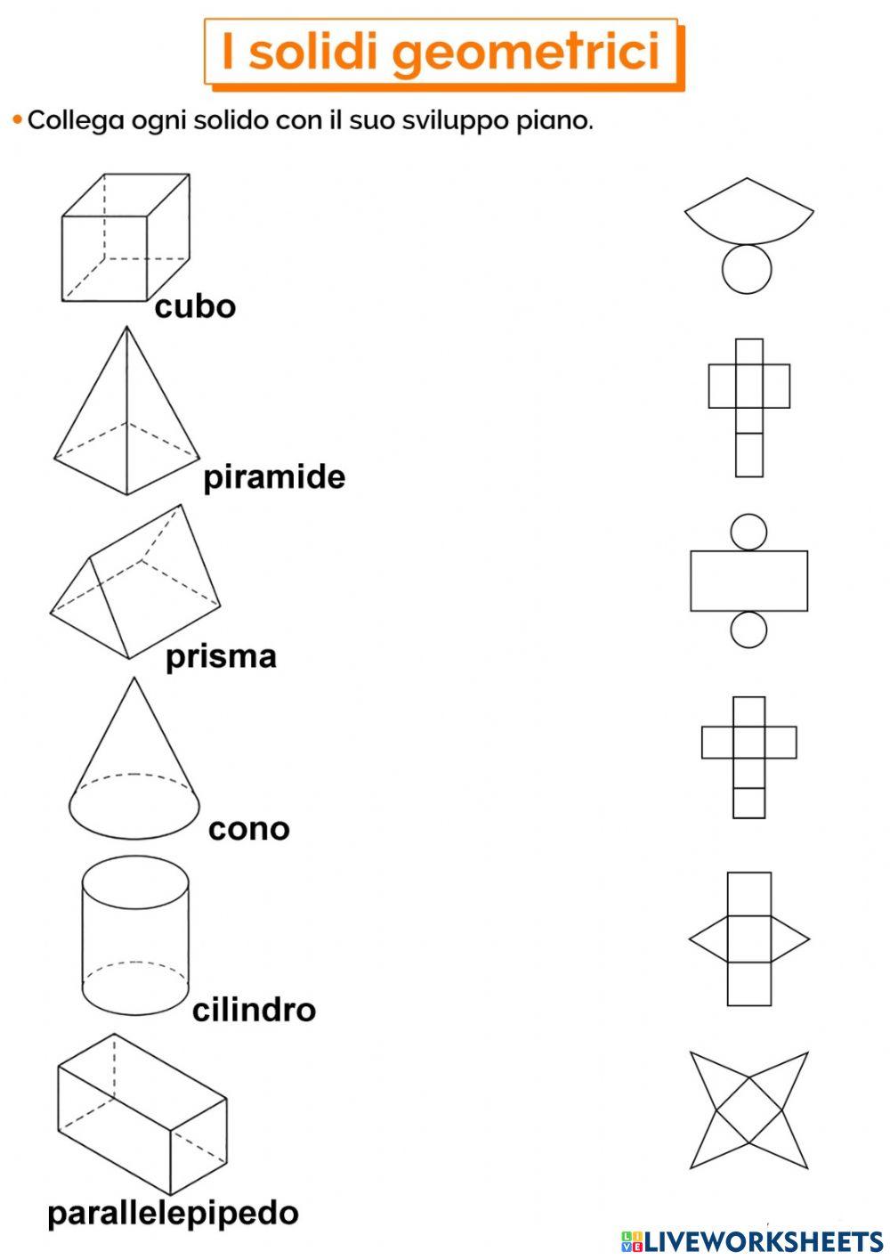 I solidi geometrici interactive worksheet
