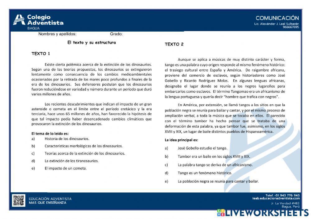 Texto y su estructura