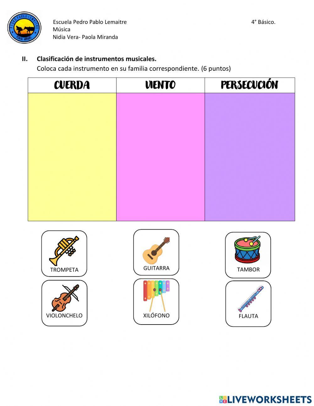 Evaluación Diagnóstico Música 4°