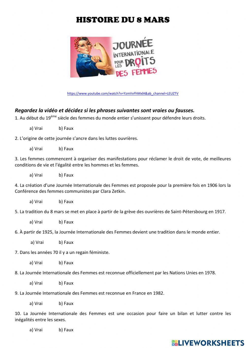 Vidéo: HISTOIRE DU 8 MARS Vidéo: HISTOIRE DU 8 MARS