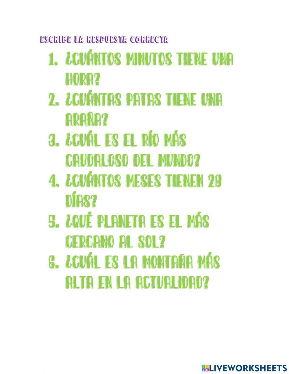 Escribe la respuesta correcta