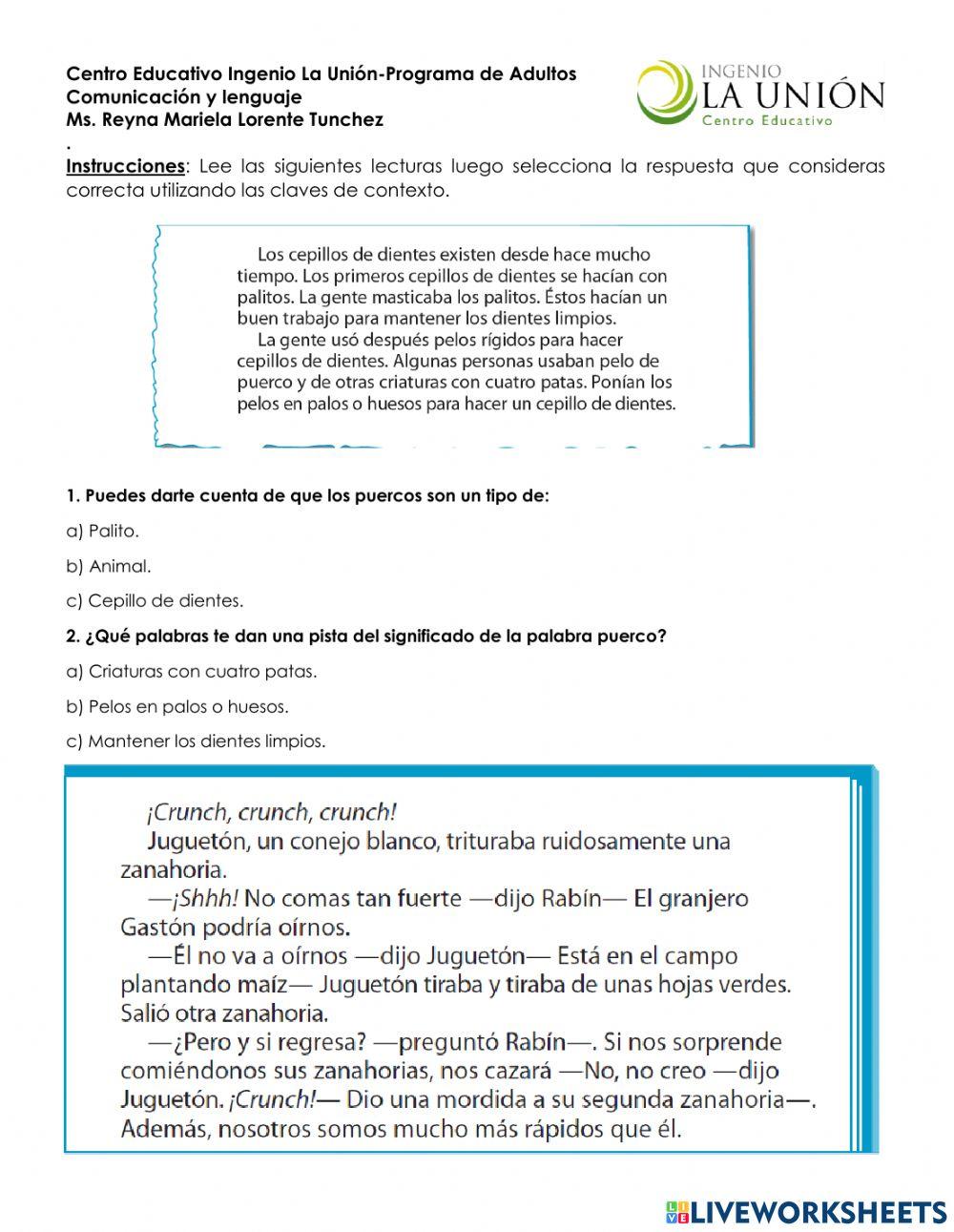 Claves de contexto Reyna Mariela Lorente Tunchez