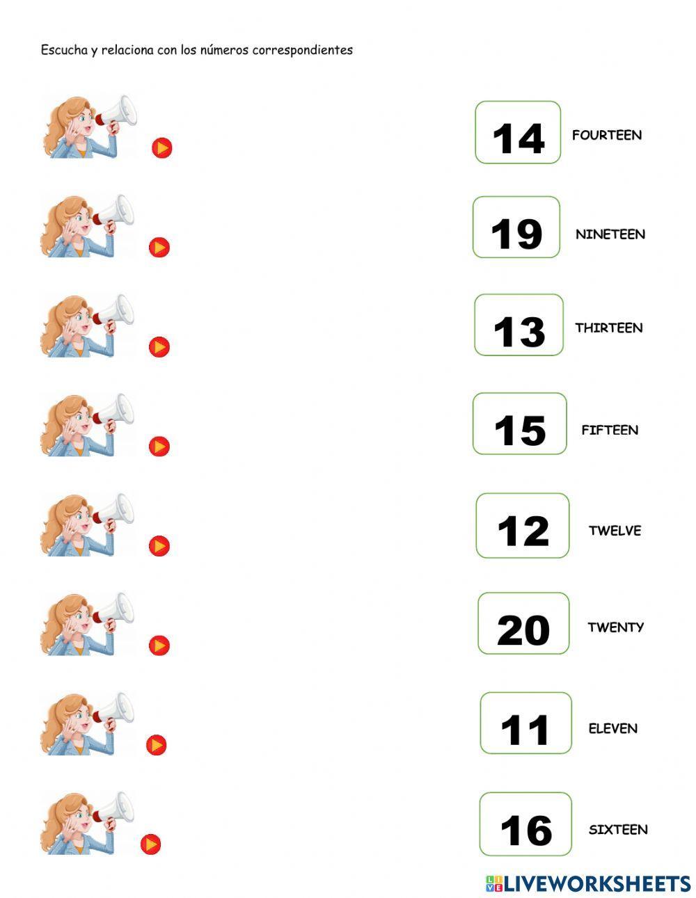 Numbers 10 to 20 Numbers 10 to 20
