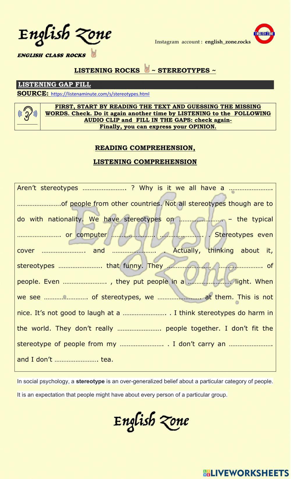 Listening rocks  - stereotypes