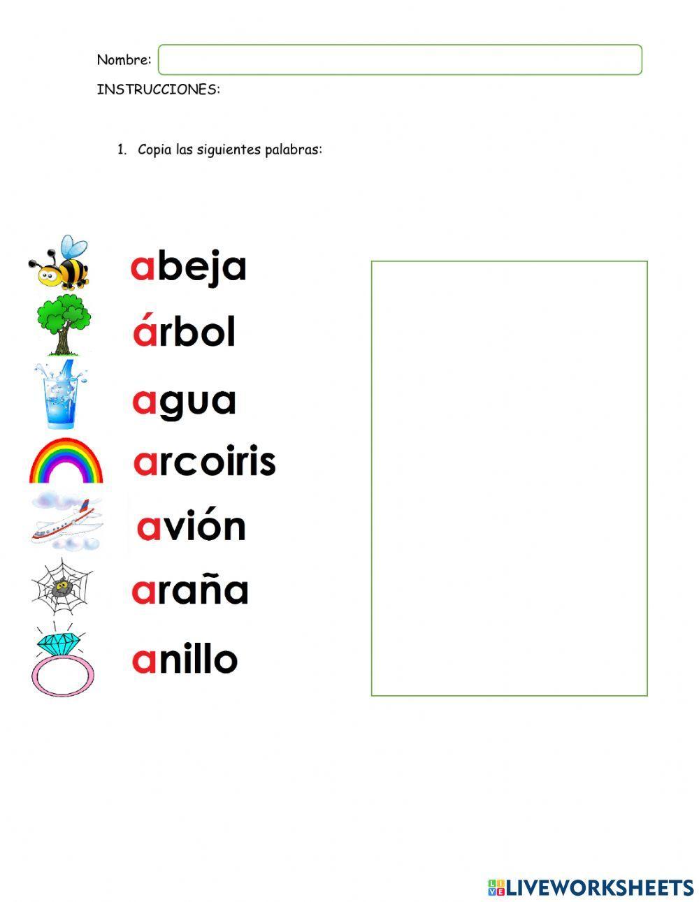 El teclado palabras básicas