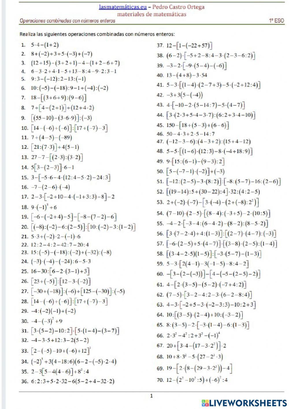 Ficha operaciones combinadas