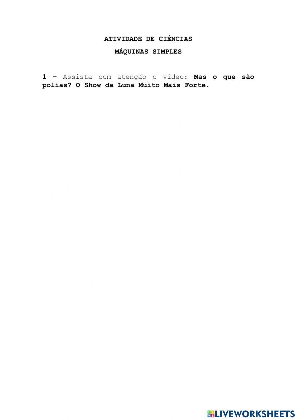 Ciências - máquinas simples