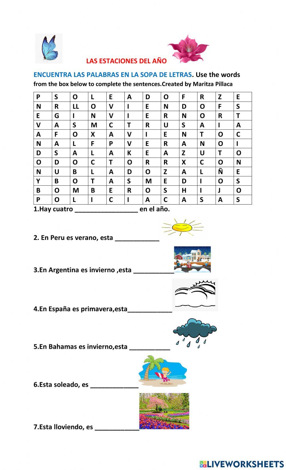 Weather conditions and Seasons