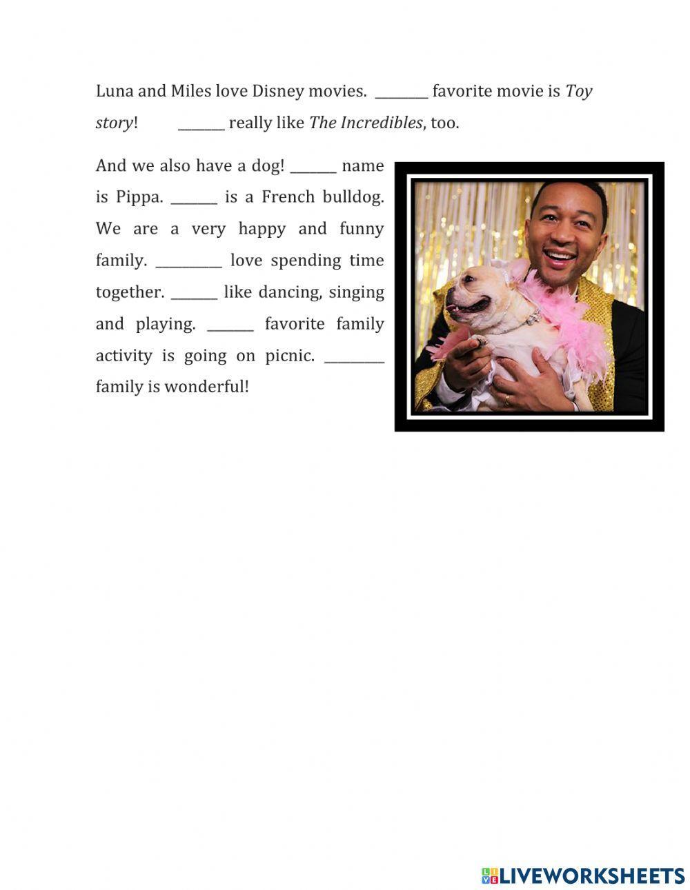 Subject Pronouns & Possessive Adjectives