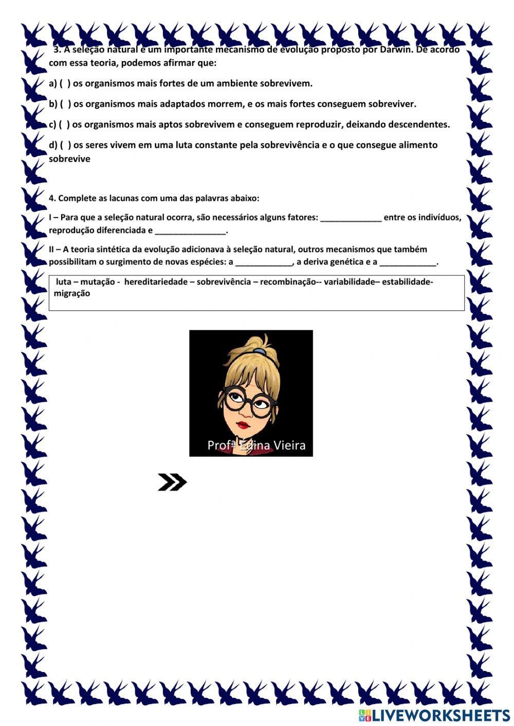 Seleção natural das espécies