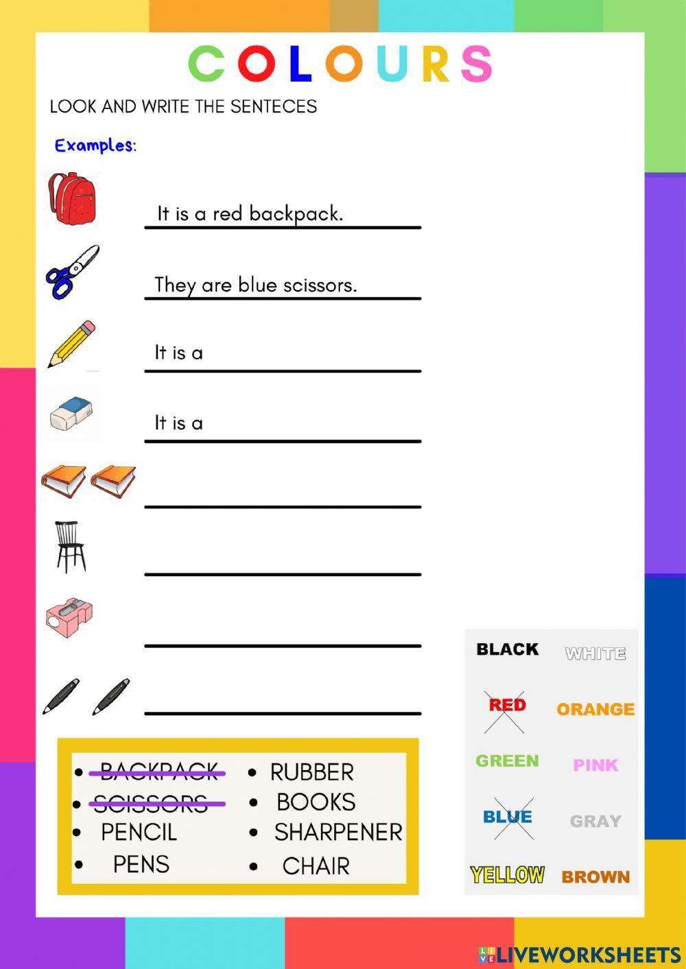 Colours and classroom objects