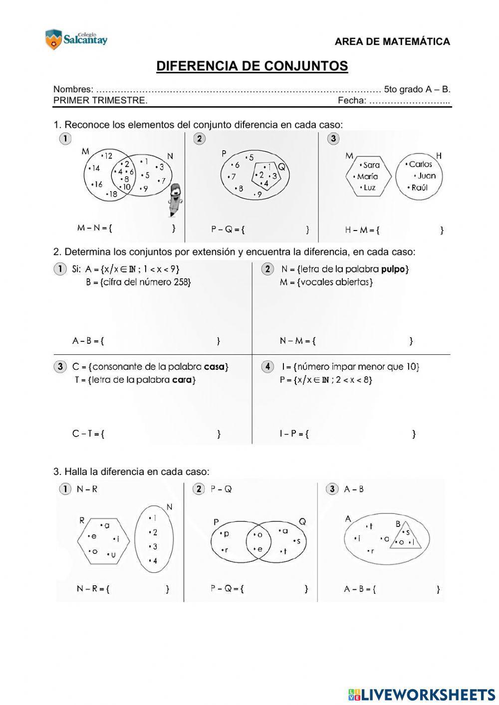 Diferencia de Conjuntos