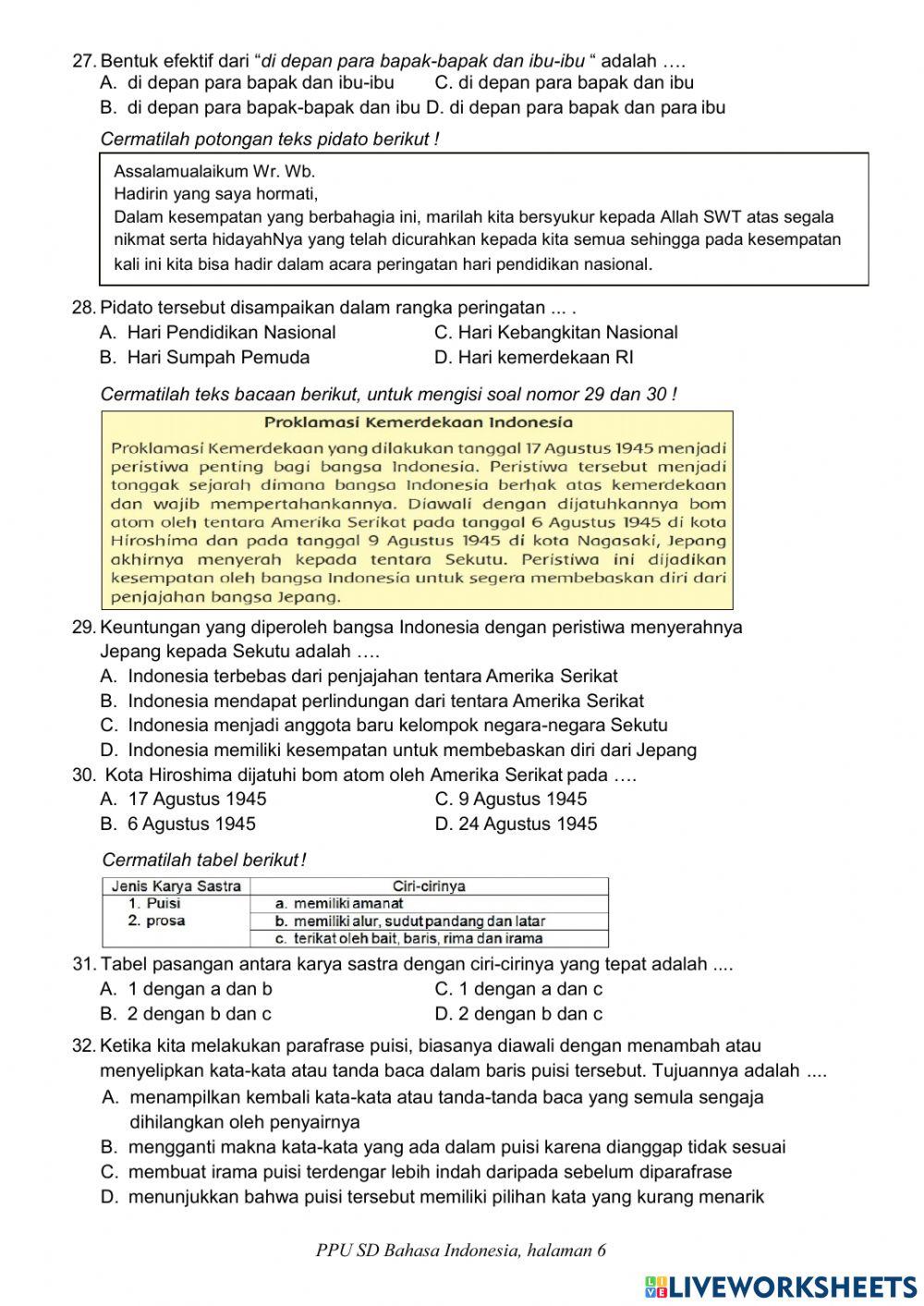 PPU Bahasa Indonesia
