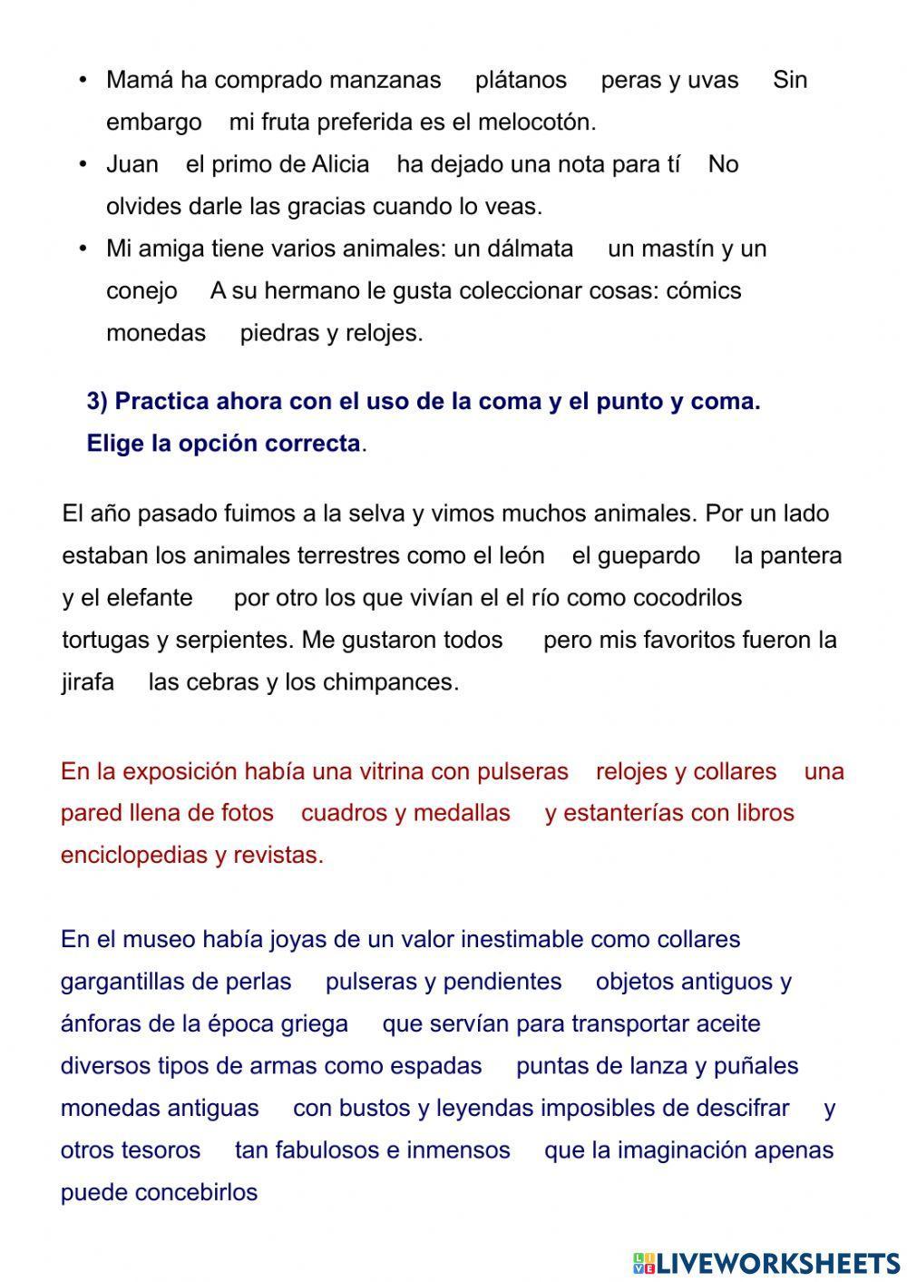 Los signos de puntuación