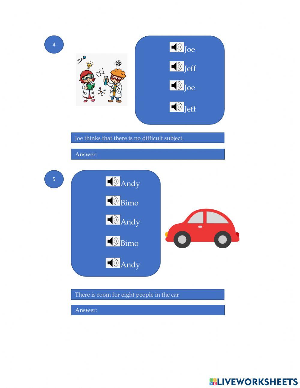 Unit 1 (At School) - Task 17